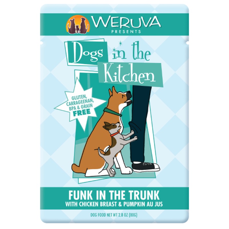 Weruva Dogs in the Kitchen Funk in the Trunk with Chicken Breast & Pumpkin Au Jus Grain-Free Dog Food Pouches 2.8 oz