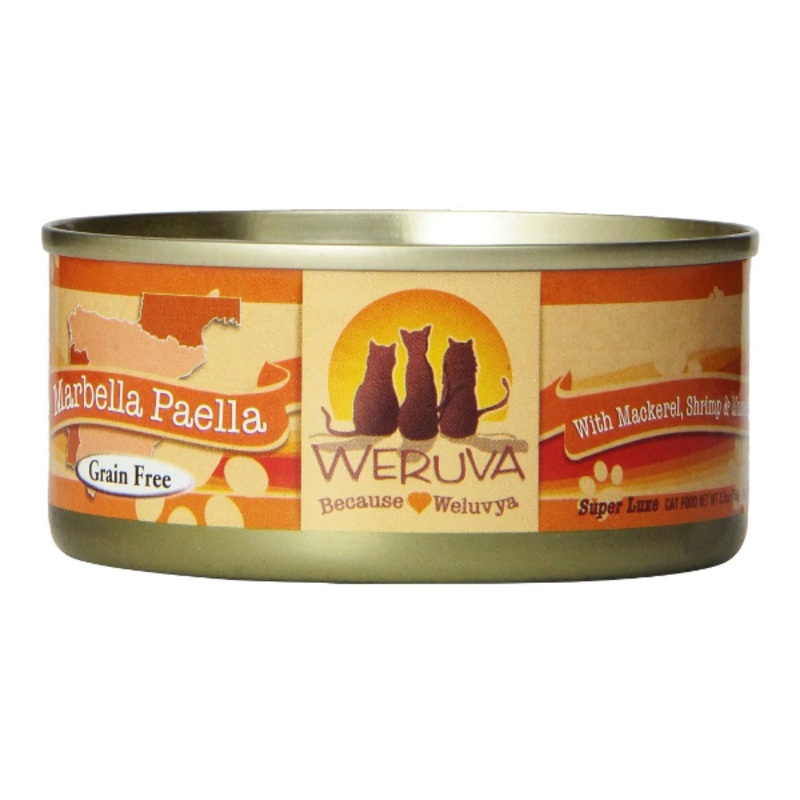 Weruva Classics Marbella Paella with Mackerel, Shrimp & Mussels Grain-Free Wet Canned Cat Food 3 oz