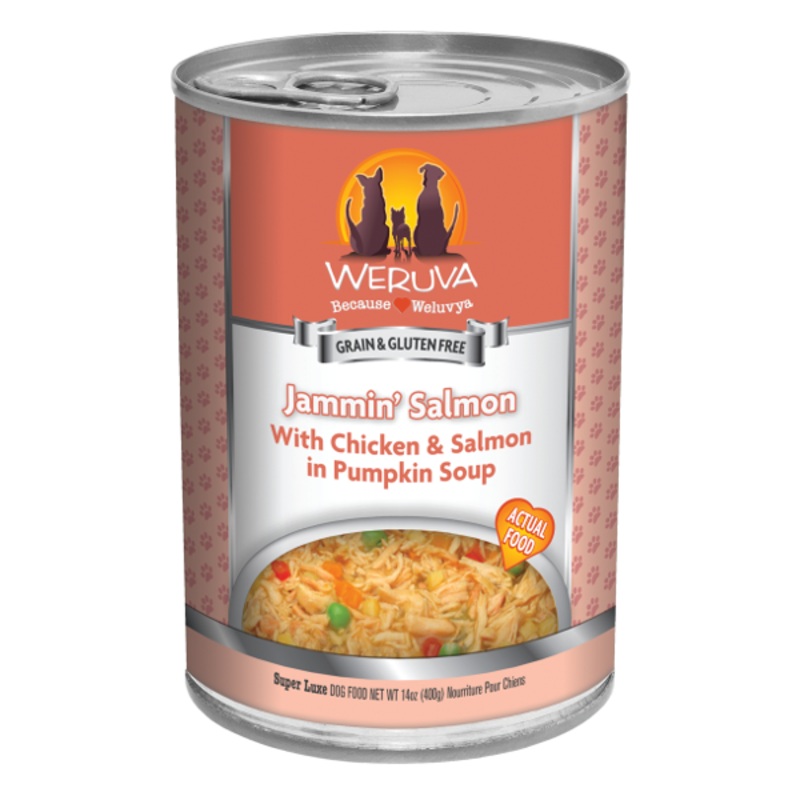 Weruva Jammin’ Salmon with Chicken & Salmon in Pumpkin Soup Canned Dog Food 14 oz