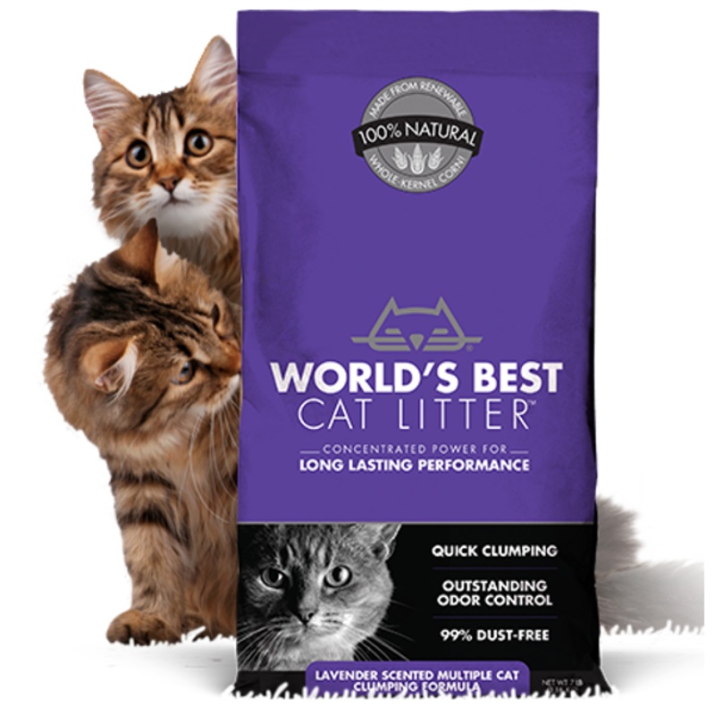 World’s Best Cat Litter Lavender Scented Multiple Cat Clumping Formula 28 lbs