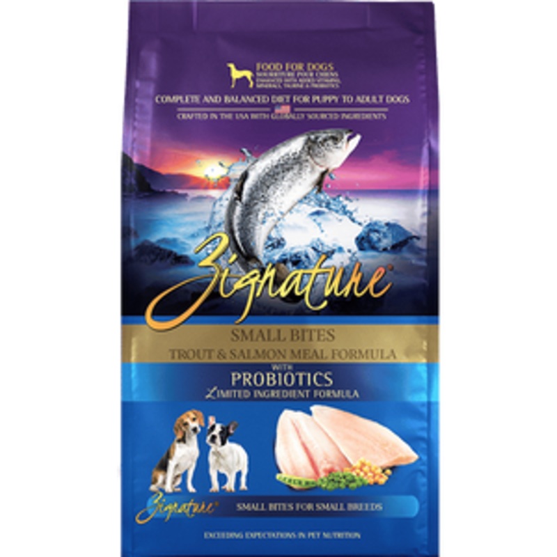 Zignature Trout & Salmon Small Bites Formula Dry Dog Food 4 lbs