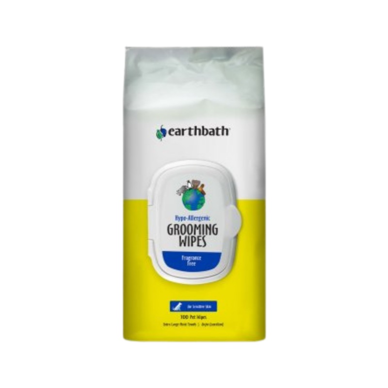Earthbath Grooming Wipes, Hypo-Allergenic, Fragrance Free for Dogs 100 count