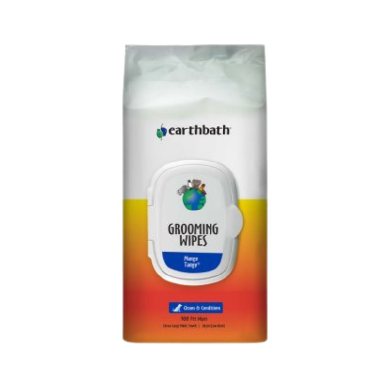 Earthbath Grooming Wipes, Mango Tango for Dogs & Cats, 100 count