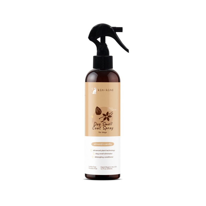 Kin + Kind Almond & Vanilla Natural Coat Spray for Dog Smells 12 oz