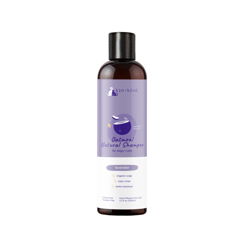 Kin+Kind Oatmeal Natural Shampoo for Dogs & Cats Lavender, 12 oz