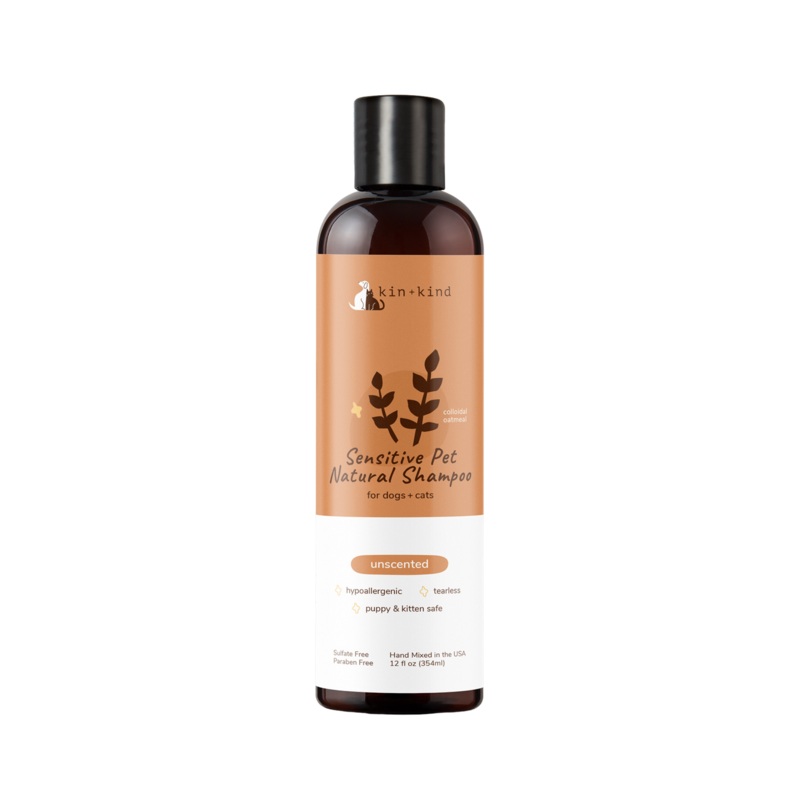 Kin + Kind Sensitive Skin Natural Shampoo for Puppies & Kittens Unscented, 12 oz