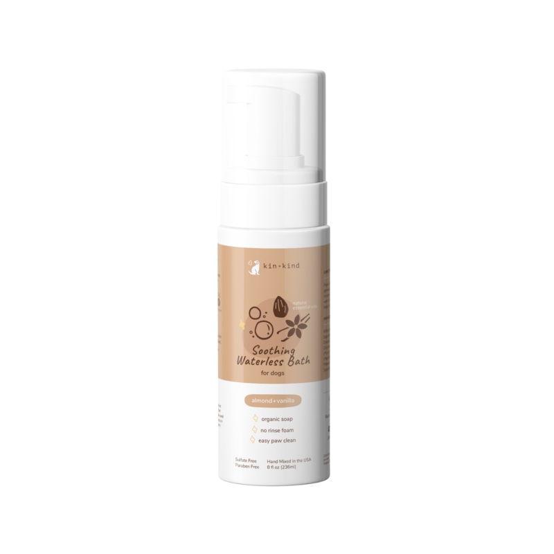 Kin + Kind Soothing Almond & Vanilla Natural Waterless Bath for Dogs, 8 oz