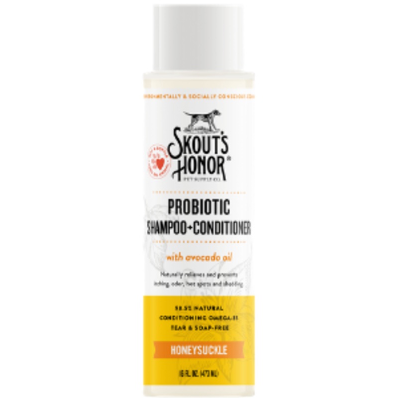 Skout’s Honor Probiotic Pet Shampoo Plus Conditioner Honeysuckle 16-oz