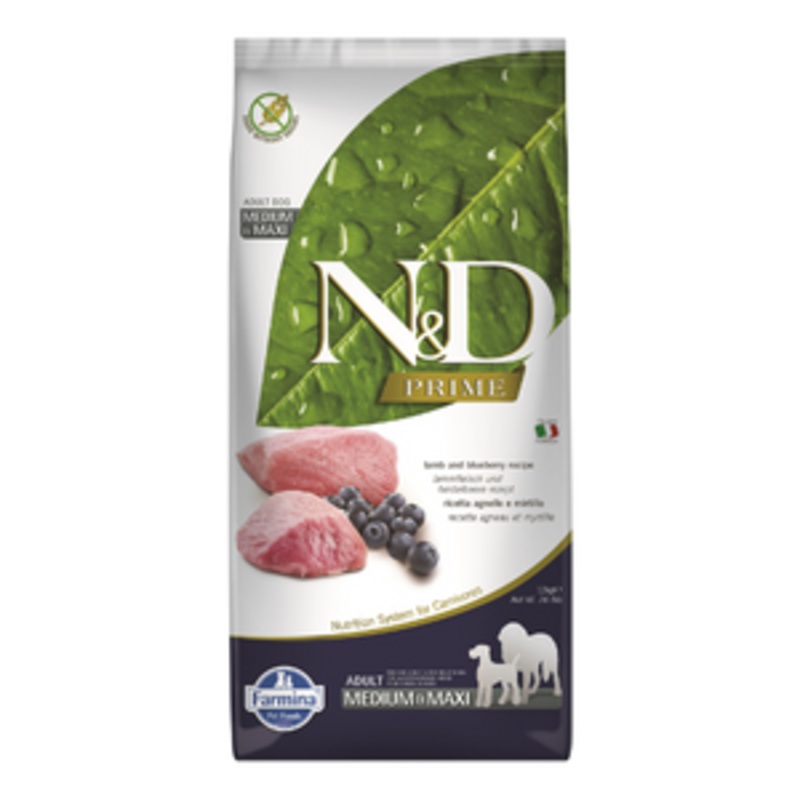 Farmina N&D Prime Lamb & Blueberry Medium & Maxi Adult Grain-Free Dry Dog Food 5.5 lbs