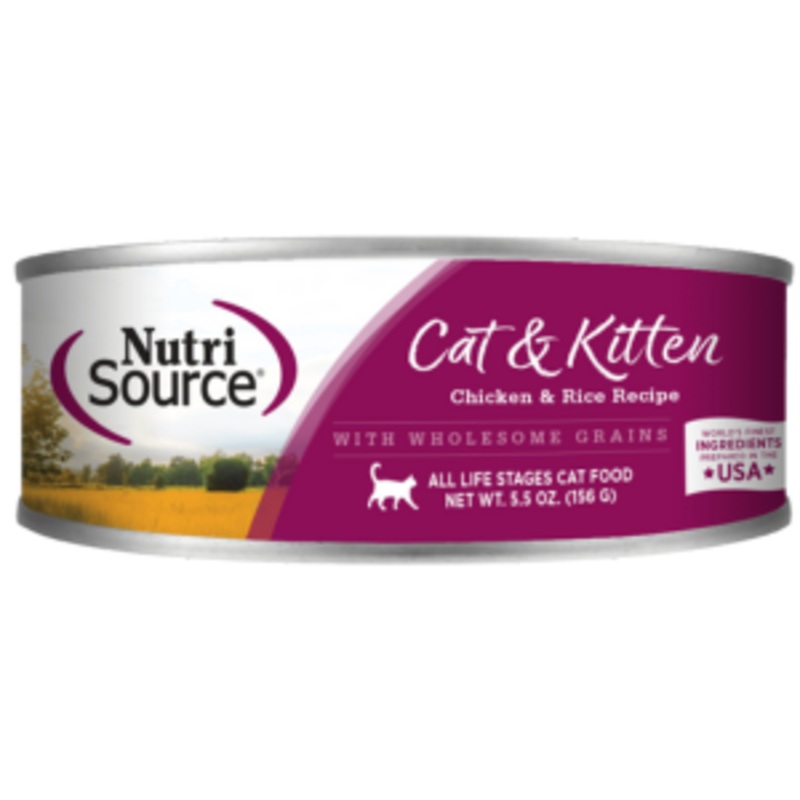 Nutrisource Chicken & Rice Cat and Kitten Canned Cat Food 5.5 oz