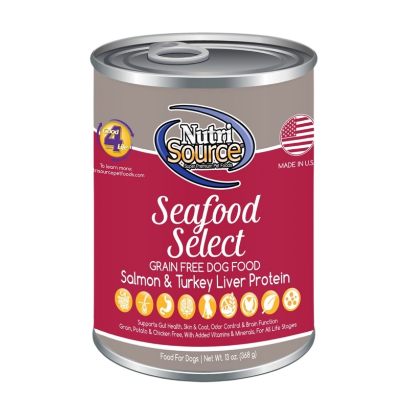 NutriSource Grain-Free Seafood Select Formula Canned Dog Food 13 oz (OLD)