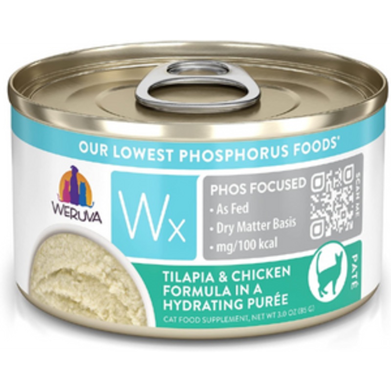 Weruva Cat WX Phos Focused Tilapia & Chicken Puree Canned Cat Food 3 oz