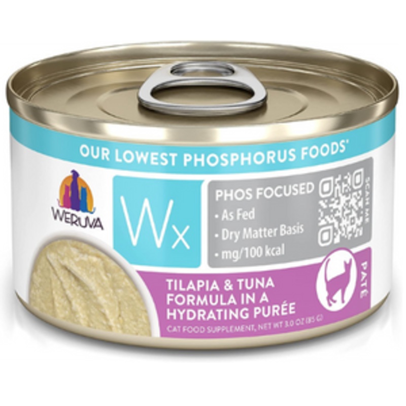 Weruva Cat WX Phos Focused Tilapia & Tuna Puree Canned Cat Food 3 oz