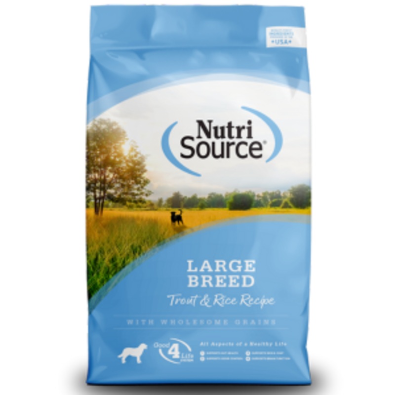 NutriSource Large Breed Trout & Rice Formula Dry Dog Food 26 lbs