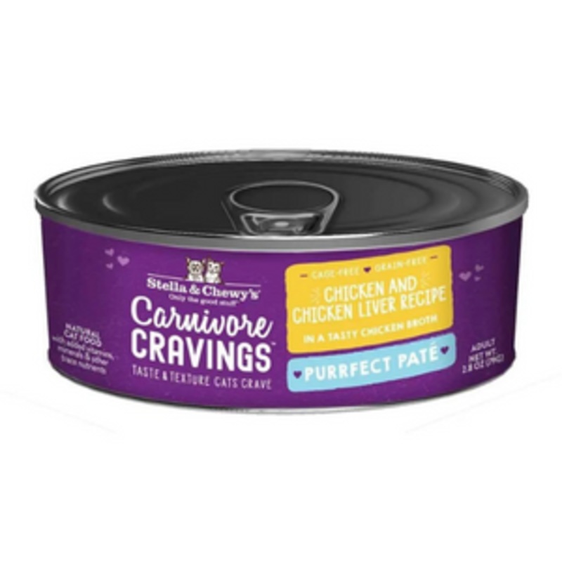 Stella & Chewy’s Carnivore Cravings Pate Chicken & Liver Recipe Cat Food 2.8 oz