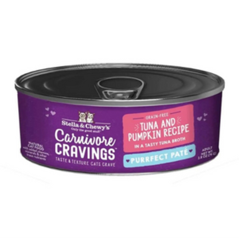 Stella & Chewy’s Carnivore Cravings Pate Tuna & Pumpkin Recipe Cat Food 2.8 oz