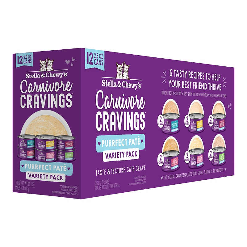 Stella & Chewy’s Cat Carnivore Purrfect Pate Variety 12 pack 2.8oz Canned Cat Food
