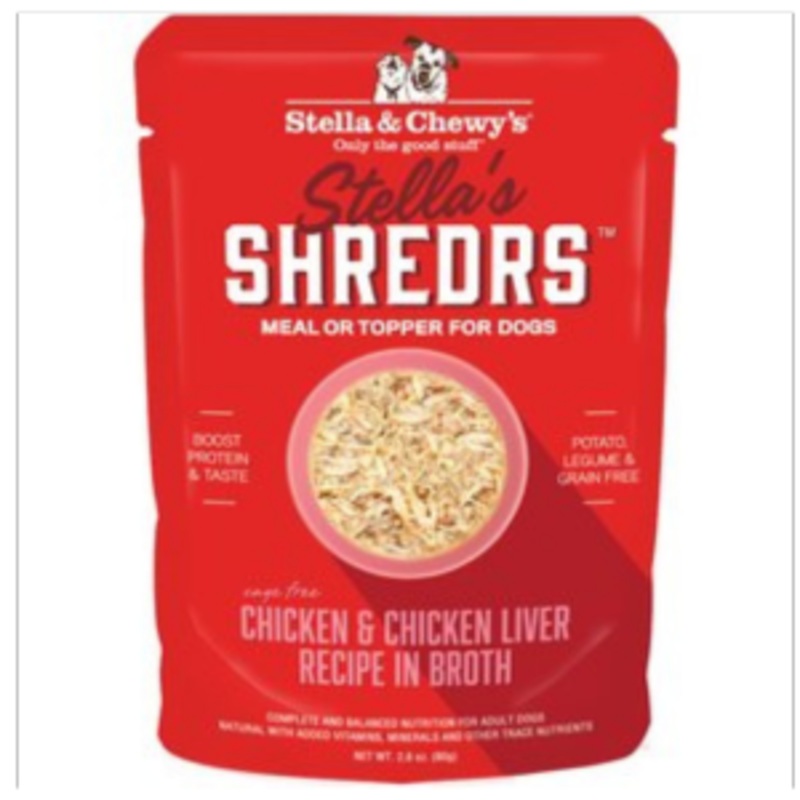 Stella & Chewy’s Shredrs Chicken & Chicken Liver Dog Food 2.8 oz