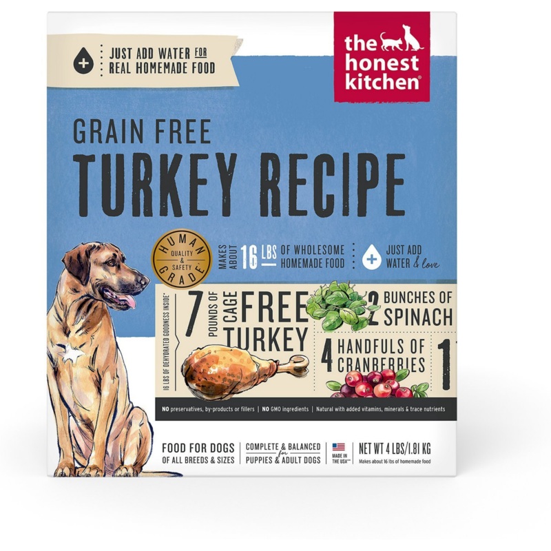 The Honest Kitchen Grain Free Turkey Recipe Dehydrated Dog Food 4 lbs