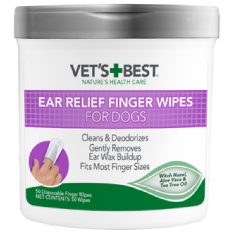 Vet’s Best Ear Finger Wipes for Dogs & Cats 50 count