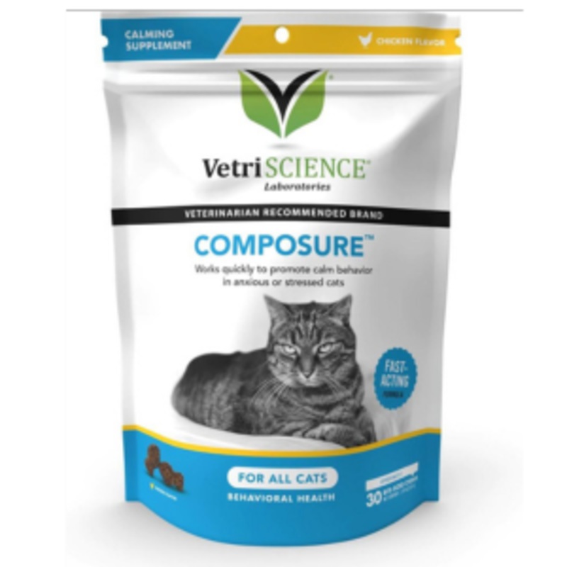 VetriScience Composure Calming Supplement For Cats 30 Ct
