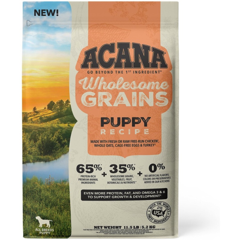 Acana Wholesome Grains Puppy Recipe Dry Dog Food 4 lbs