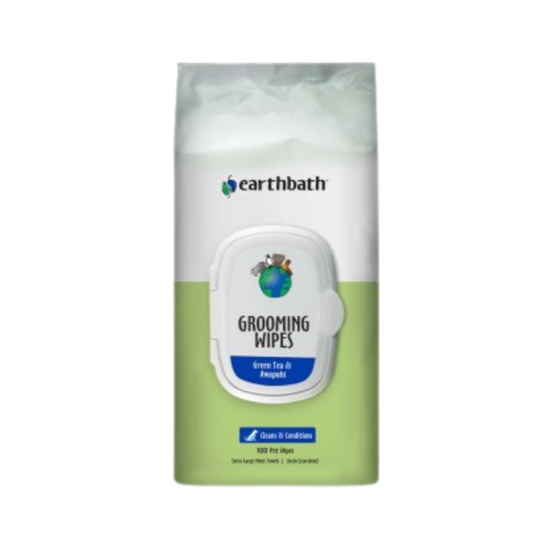 Earthbath Grooming Wipes, Green Tea & Awapuhi, 100 Count