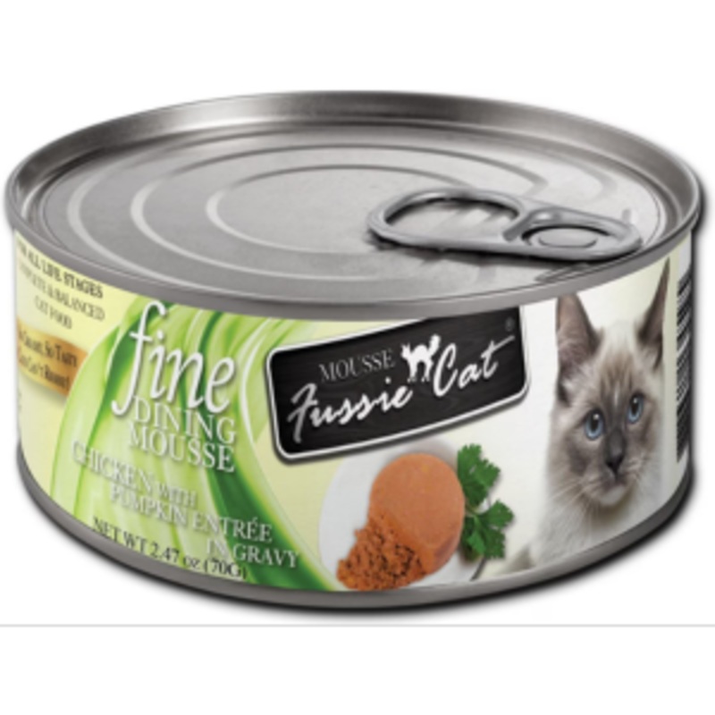 Fussie Cat Fine Dining Mousse Chicken With Pumpkin Wet Cat Food, 2.47-oz