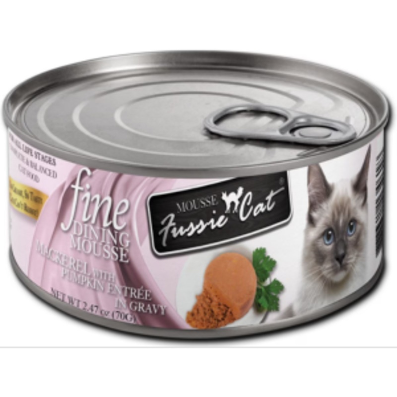 Fussie Cat Fine Dining Mousse Mackerel With Pumpkin Wet Cat Food, 2.47-oz