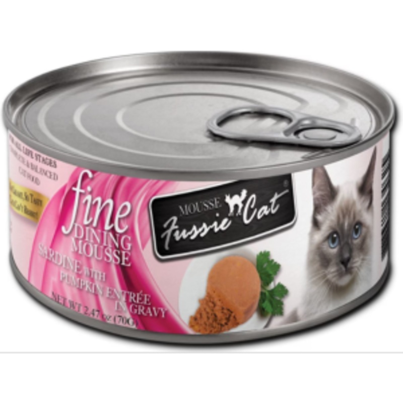 Fussie Cat Fine Dining Mousse Sardine With Pumpkin Wet Cat Food, 2.47-oz