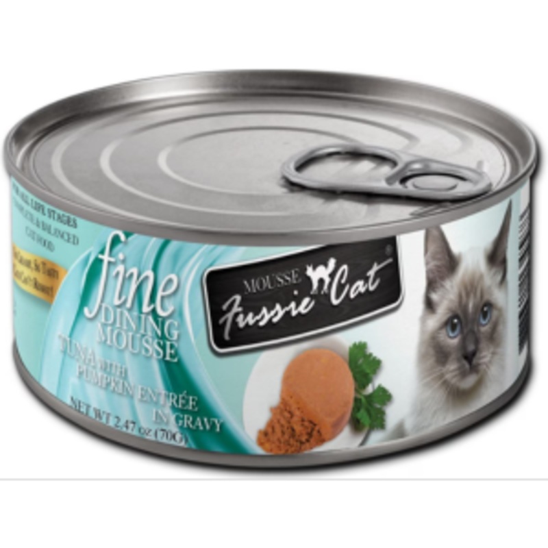 Fussie Cat Fine Dining Mousse Tuna With Pumpkin Wet Cat Food, 2.47-oz