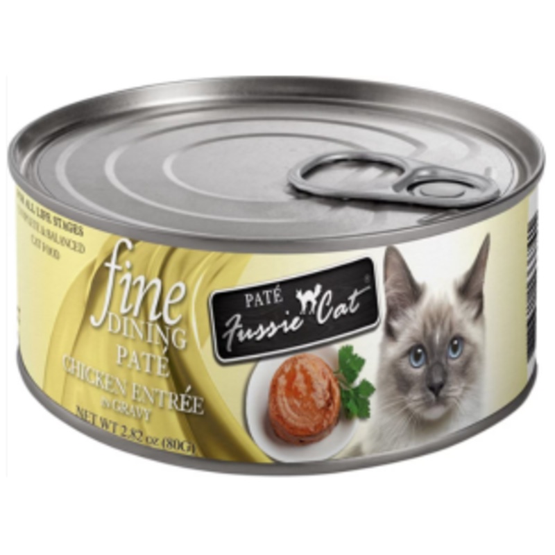 Fussie Cat Fine Dining Pate Chicken Entree in Gravy Wet Cat Food, 2.82-oz