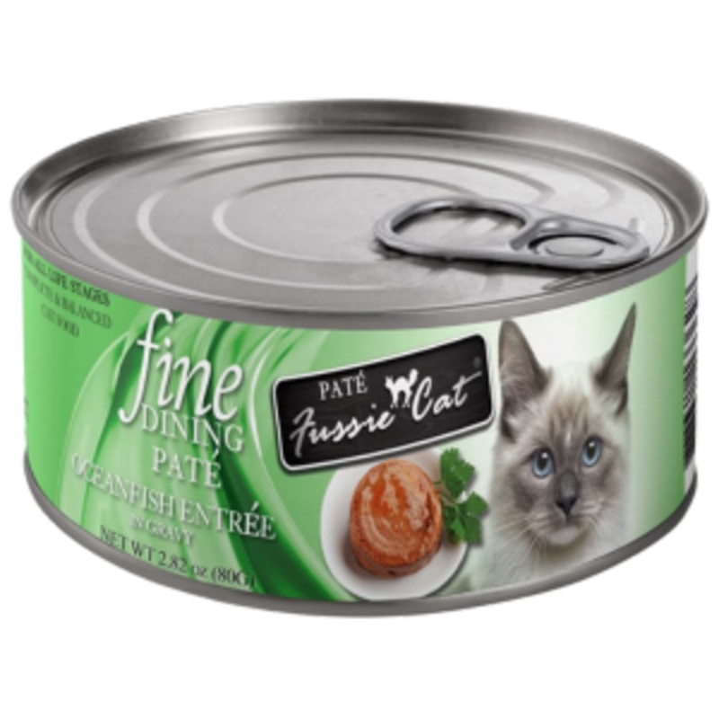 Fussie Cat Fine Dining Pate Oceanfish Entree in Gravy Wet Cat Food, 2.82-oz