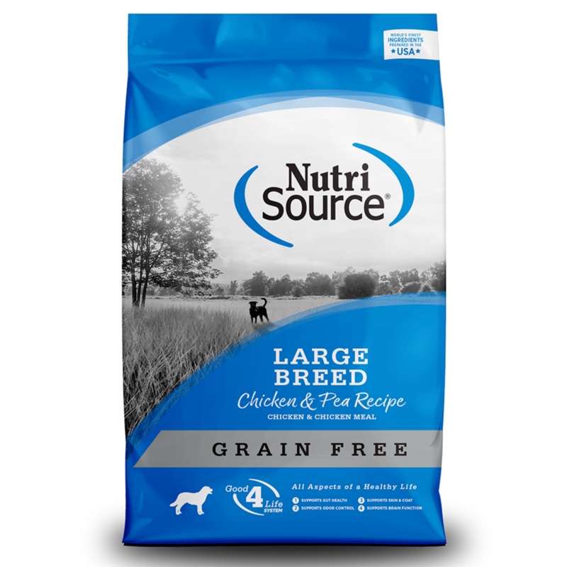 NutriSource Grain-Free Large Breed Chicken & Pea Formula Dry Dog Food 26 lbs