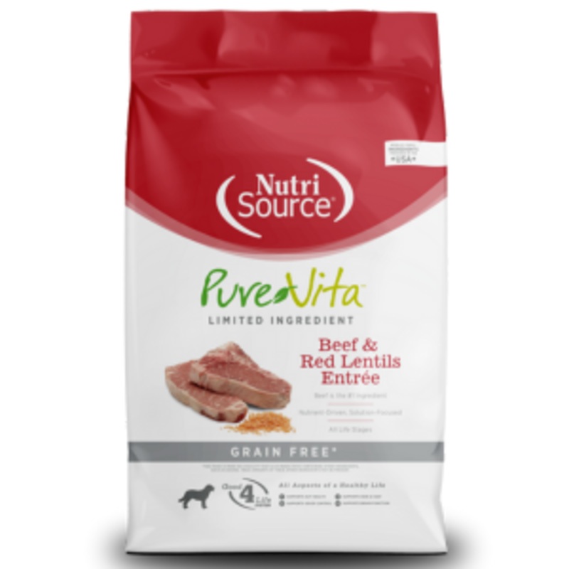 PureVita Grain-Free Beef & Lentil Dry Dog Food 5 lbs