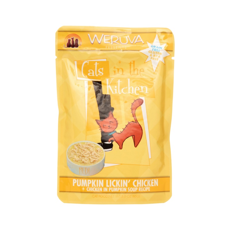 Weruva Cats in the Kitchen Pumpkin Lickin’ Chicken in Pumpkin Soup Recipe Cat Food Pouches 3 oz