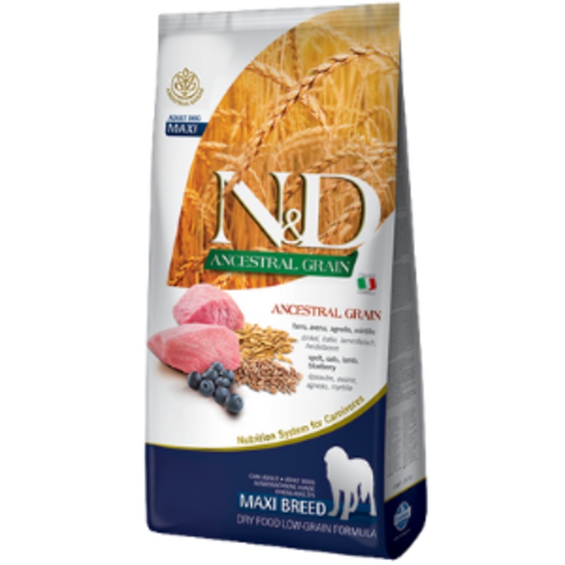 Farmina N&D Ancestral Grain Lamb & Blueberry Medium & Maxi Puppy Dry Dog Food 26.4 lbs