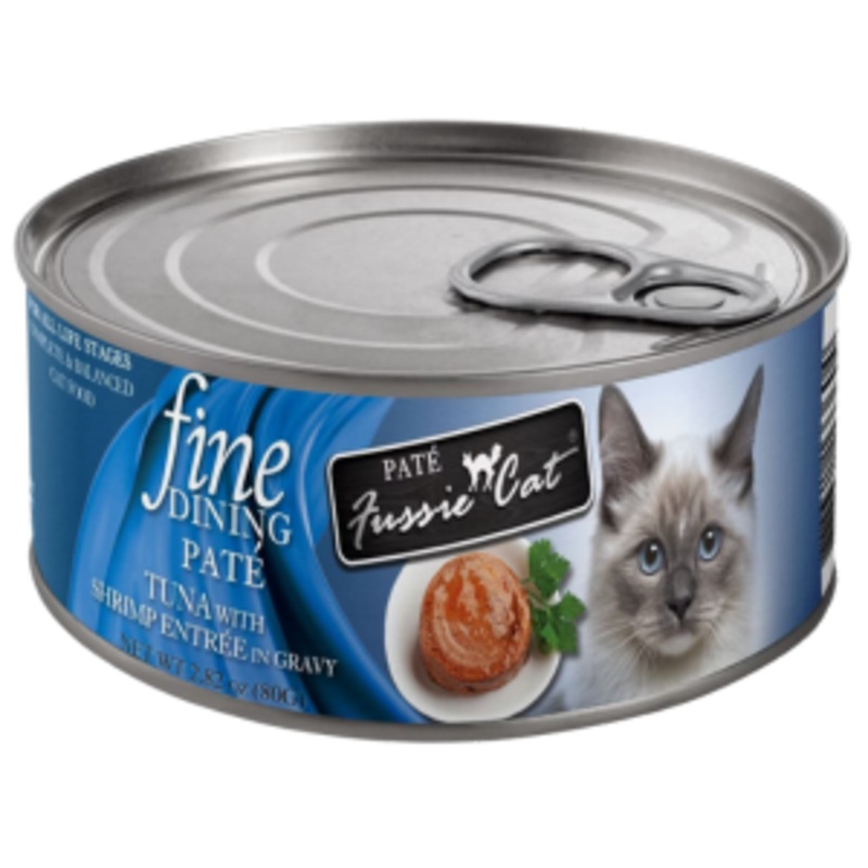 Fussie Cat Fine Dining Pate Tuna With Shrimp in Gravy Wet Cat Food, 2.82-oz