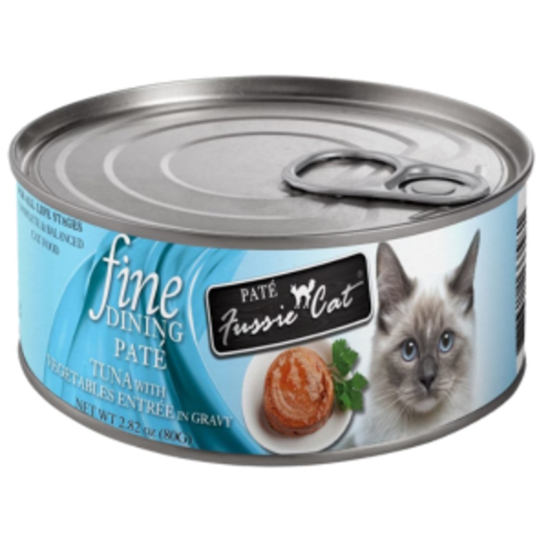 Fussie Cat Fine Dining Pate Tuna With Vegetables in Gravy Wet Cat Food, 2.82-oz