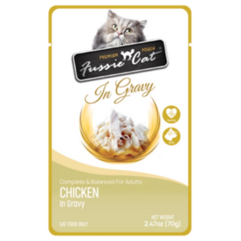 Fussie Cat Premium Chicken in Gravy Wet Cat, 2.47-oz Pouch