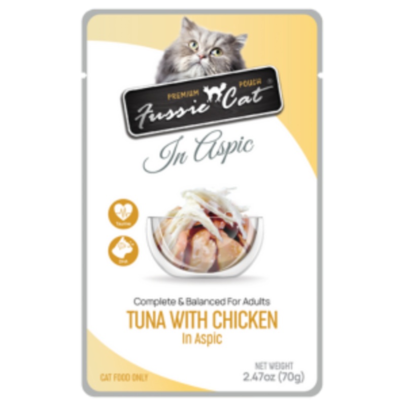Fussie Cat Premium Tuna with Chicken Formula in Aspic Wet Cat, 2.47-oz Pouch