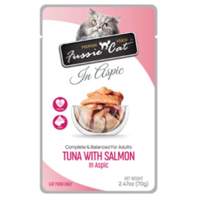 Fussie Cat Premium Tuna with Salmon Formula in Aspic Wet Cat, 2.47-oz Pouch