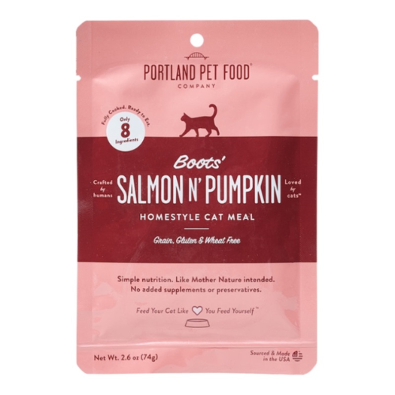 Portland Pet Gently Cooked Boots’ Salmon & Pumpkin Cat Food 2.6oz