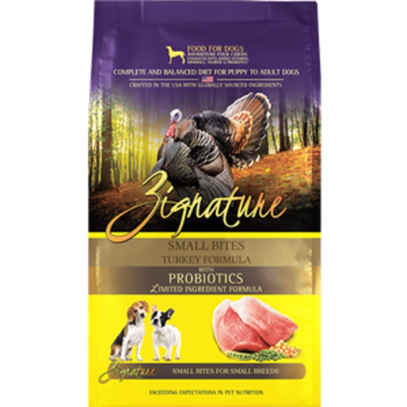 Zignature Turkey Small Bites Formula Dry Dog Food 4 lbs