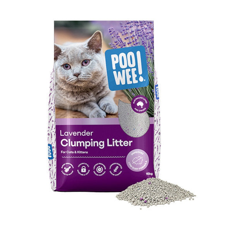 POOWEE Lavender Clumping Cat Litter 15kg ^._.^