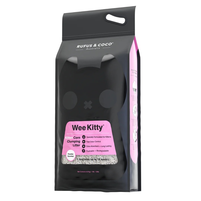 Rufus & Coco Wee Kitty Corn Clumping Kitten Cat Litter 9kg