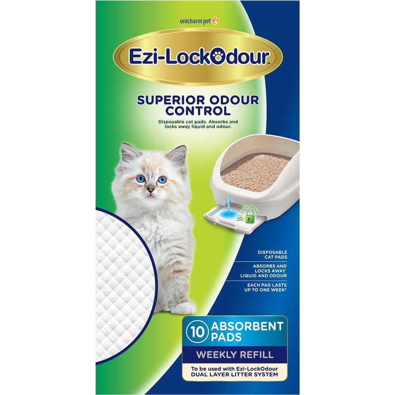 Ezi-LockOdour Dual Layer Cat Litter System Absorbent Cat Pads 10pk