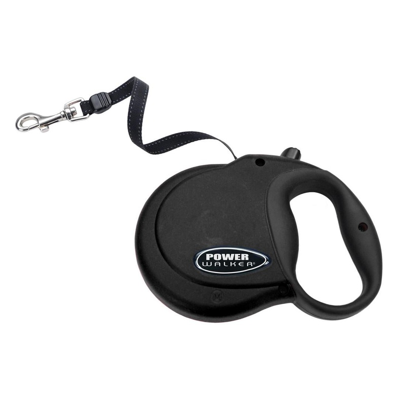 Coastal Pet Products Power Walker Dog Retractable Leash in Black extra small