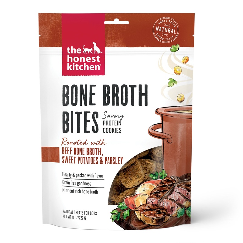 The Honest Kitchen Bone Broth Bites Roasted with Beef Bone Broth & Sweet Potatoes Treats for Dogs 8 oz