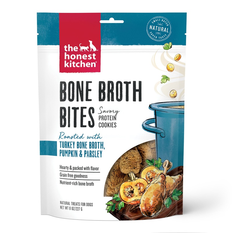 The Honest Kitchen Bone Broth Bites Turkey Bone Broth & Pumpkin Treats for Dogs 8 oz